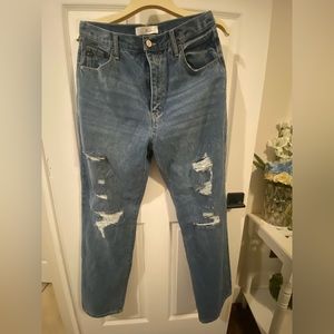 Kancan straight leg distressed jeans